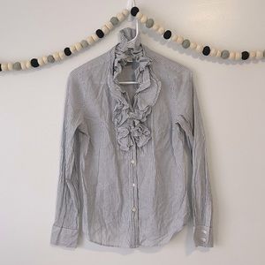J Crew Ruffled Button-up